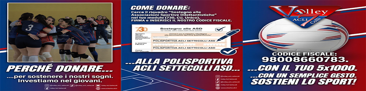 Dona il tuo 5x1000 alla Polisportiva Acli Settecolli